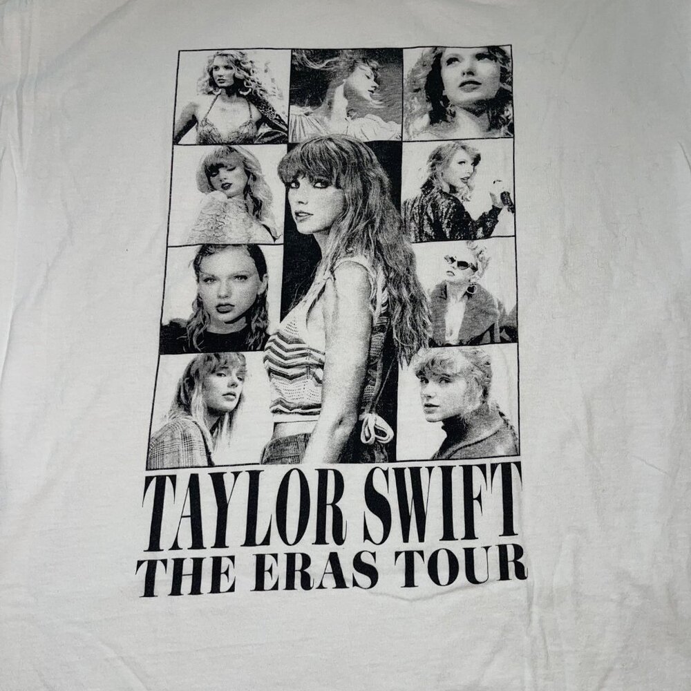 Taylor Swift Womens Tee Shirt Size XL White The Eras Tour Concert Pure Cotton - Picture 2 of 7